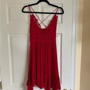 OPEN TO OFFERS!! Free People Red Lace Mini Dress